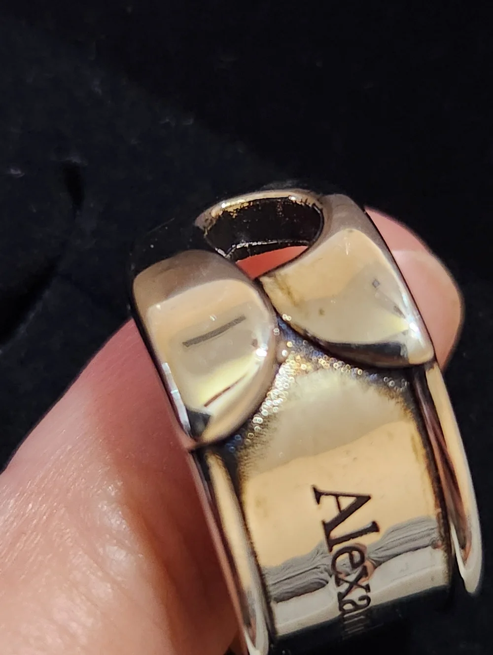Alexander McQueen Silver Safety Pin Ring Size 21 Italy